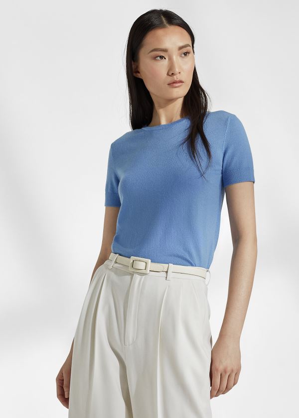 Women's Ralph Lauren Cashmere Short-Sleeve Sweater | 847653QID